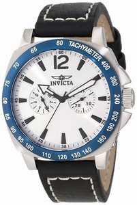 Invicta Specialty Quartz Multifunction Dial Black Leather Watch # 10292 (Men Watch)