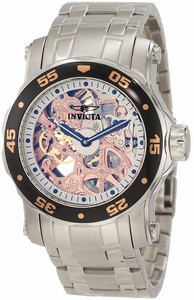 Invicta Pink Dial Stainless Steel Band Watch #10305 (Men Watch)