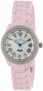 Invicta Quartz Mother of Pearl Dial Pink Ceramic Watch # 10322 (Women Watch)