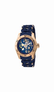 Invicta Blue Skeleton Dial Uni-directional Rotating Rose Gold-tone Band Watch #10348 (Men Watch)