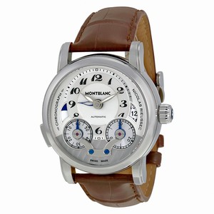 MontBlanc Nicolas Rieussec Automatic Chronograph Brown Leather Watch# 104273 (Men Watch)