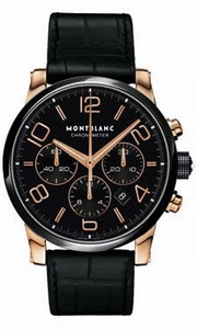 MontBlanc Timewalker Automatic Chronograph Date Black Leather Watch# 104668 (Men Watch)