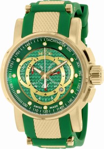 Invicta S1 Rally Quartz Chronograph Date Green Polyurethane Watch # 10565 (Men Watch)