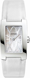 MontBlanc Profile Lady Elegance Quartz Mother of Pearl Dial White Satin Watch# 105862 (Women Watch)