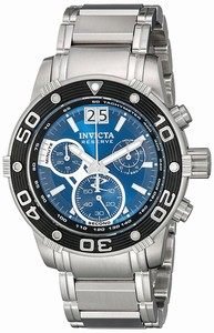 Invicta Blue Dial Stainless Steel Band Watch #10588 (Men Watch)