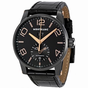 MontBlanc Timewalker Automatic Black Leather Watch# 106066 (Men Watch)
