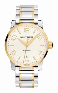 MontBlanc Timewalker Automatic 18ct Gold Bezel Date Stainless Steel #106502 (Men Watch)