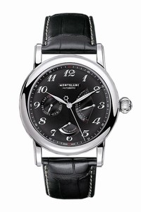 MontBlanc Star Automatic Retrograde Day Date Black Leather Watch# 106528 (Men Watch)