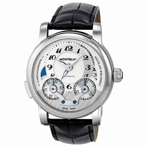 MontBlanc Nicolas Rieussec Automatic Chronograph Date Black Leather Watch# 106595 (Men Watch)