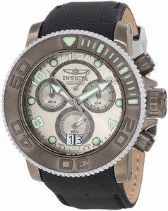 Invicta Sea Hunter Quartz Chronograph Day Date Black Nylon Watch # 10720 (Men Watch)