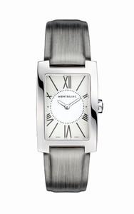 Montblanc Profile Lady Elegance Quartz Silver Leather Rectangle Watch# 107311 (Women Watch)