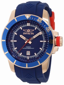 Invicta Pro Diver Quartz Analog Date Blue Polyurethane Watch # 10736 (Men Watch)