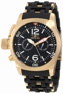 Invicta Sea Spider Quartz Day Date Black Polyurethane Watch # 10774 (Men Watch)