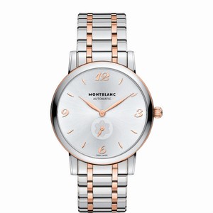 MontBlanc Star Classique Automatic Silver White Dial 18k Rose Gold and Stainless Steel Watch# 107916 (Unisex Watch)