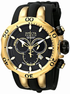 Invicta Quartz Chronograph Date Black Polyurethane Watch # 10833 (Men Watch)