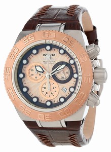 Invicta Subaqua Quartz Chronograph Date Brown Leather Watch # 10851 (Men Watch)