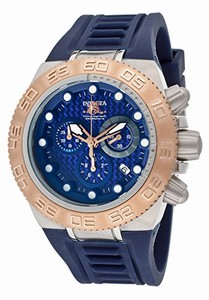 Invicta Subaqua Quartz Chronograph Date Blue Silicone Watch # 10861 (Men Watch)