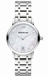 MontBlanc Star Classique Quartz Mother of Pearl Dial Date Stainless Steel Watch# 108764 (Women Watch)