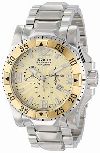 Invicta Gold Dial Stainless Steel Band Watch #10895 (Men Watch)