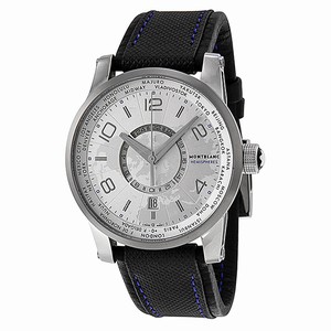 MontBlanc Timewalker Automatic World Time Hemispheres Black Leather Watch# 108955 (Men Watch)