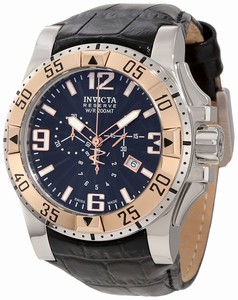 Invicta Reserve Quartz Chronograph Date Black Leather Watch # 10899 (Men Watch)