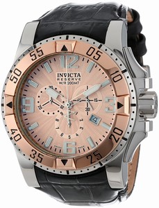 Invicta Quartz Chronograph Date Black Leather Watch # 10901 (Men Watch)