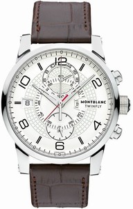 MontBlanc Timewalker Automatic Twinfly Chronograph Date Brown Leather Watch# 109134 (Men Watch)