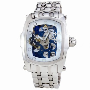 Invicta Skeleton Gold Blue White Hand Wind Watch #1092 (Men Watch)