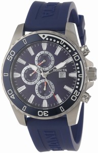 Invicta Specialty Quartz Analog Day Date Month Blue Polyurethane Watch # 10922 (Men Watch)