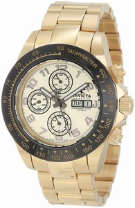 Invicta Gold Dial Stainless Steel Band Watch #10936 (Men Watch)