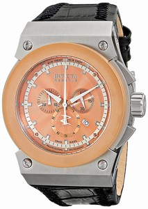 Invicta Reserve Quartz Chronograph Date Black Leather Watch # 10949 (Men Watch)