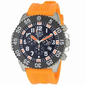 Invicta Pro Diver Quartz Chronograph Date Black Dial Orange Polyurethane Strap Watch # 1103_Invicta (Men Watch)