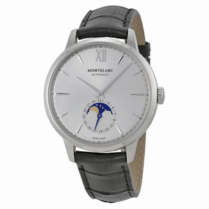 MontBlanc Heritage Spirit Automatic Moon Phase Date Black Alligator Leather Watch # 110699 (Men Watch)