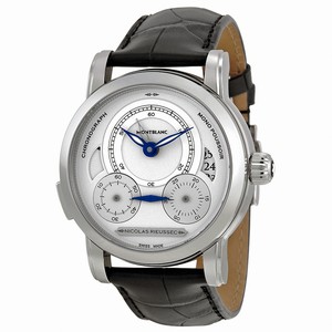 MontBlanc Nicolas Rieussec Automatic Chronograph Date Black Leather Watch# 111012 (Men Watch)