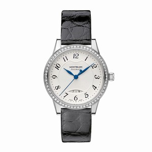 MontBlanc Boheme Automatic Analog Date Diamond Bezel Black Leather Watch# 111057 (Men Watch)