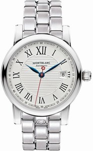 MontBlanc Star Automatic Roman Numerals Silver White Dial Date Stainless Steel Watch# 111090 (Men Watch)