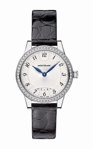 MontBlanc Boheme Quartz Analog Date Diamond Bezel Black Leather Watch# 111208 (Women Watch)
