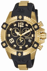 Invicta Quartz Chronograph Date Black Polyurethane Watch #11172 (Men Watch)