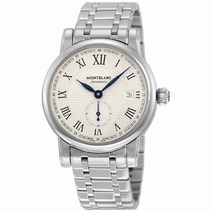 MontBlanc Silvery White Guilloche Automatic Watch #111912 (Men Watch)
