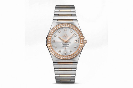 Omega Automatic Co-Axial Chronometer Silver Dial Rose Gold Stainless Steel Case, Diamonds With Rose Gold Stainless Steel Bracelet Watch #111.25.36.20.52.001 (Men Watch)