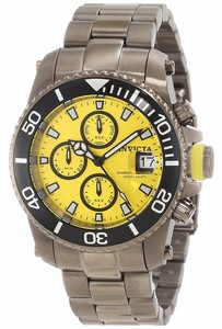 Invicta Yellow Dial Stainless Steel Band Watch #11226 (Men Watch)