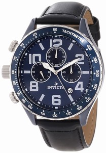 Invicta Quartz Lefty Chronograph Date Black Leather Watch # 11250 (Men Watch)