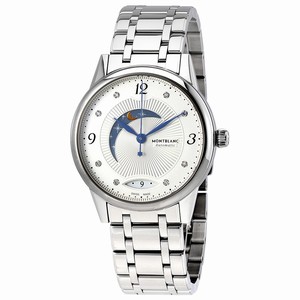 MontBlanc Silvery-white Guilloche Automatic Watch #112501 (Women Watch)