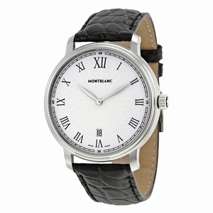 MontBlanc White Guilloche Quartz Watch #112633 (Men Watch)