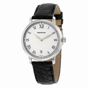MontBlanc White Guilloche Quartz Watch #112635 (Men Watch)