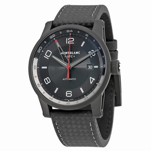 MontBlanc Timewalker Automatic Analog Date Black Leather Watch# 113876 (Men Watch)