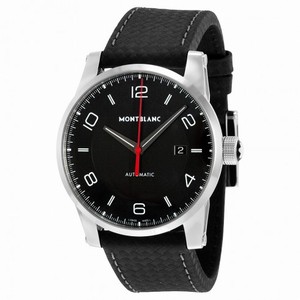 MontBlanc Timewalker Automatic Date Black Leather Watch# 113877 (Men Watch)