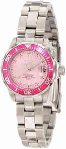 Invicta Pink Dial Stainless Steel Band Watch #11437 (Women Watch)