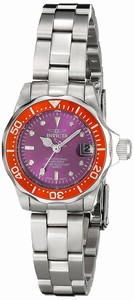 Invicta Purple Dial Stainless Steel Band Watch #11439 (Women Watch)