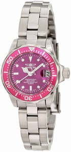 Invicta Purple Dial Stainless Steel Band Watch #11441 (Women Watch)